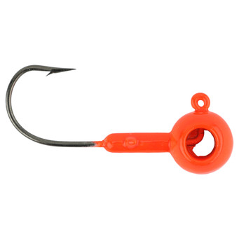 Leland's Lures Crappie Magnet Eyehole Round Jig Head color Orange