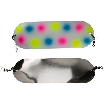 Character Lures Dodger color Wonderbread front and chrome color back includes two swivels and one clip