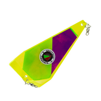 Shortbus Triangle Flasher Bacon color with included ball bearing swivels and snaps placed at ends