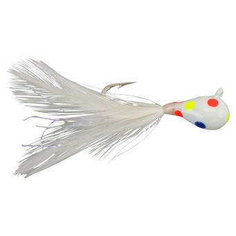 Kenders Tungsten Wonder Feather Jig color Wonderbread with Glow White Feather