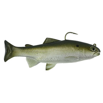 Huddleston Deluxe 6 in. Trout Swimbait color Silver Green Back