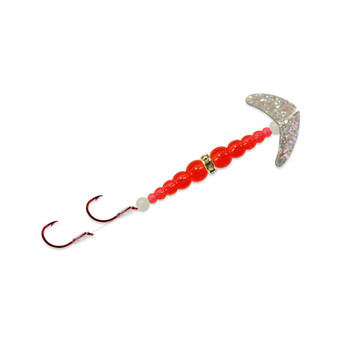 Mack's Double Whammy Kokanee Pro color Silver Sparkle with Orange Fire