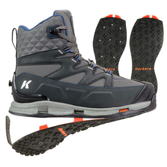 Korkers Bantam Lite Men’s Wading Boot with Kling-On plus Studded Kling-On sole