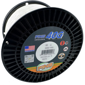 FINS 40G Composite Superline Braid color White bulk spool