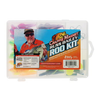 Leland's Lures Crappie Magnet Russ Bailey Roo Kit in plastic storage case.