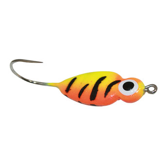 Custom Jigs & Spins Puki Ice Jig color Orange Tiger Glow