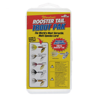 Worden's Rooster Tail Treble Hook Trout Pack