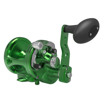 Avet MXL G2 Two-Speed Lever Drag Conventional Reel color Green right hand with Glide Plate