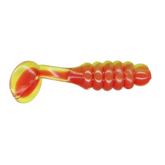 Charlie Brewer's Crappie Slider Grubs color Chartreuse Red Core