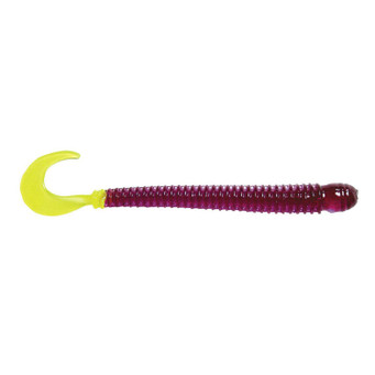 B Fish N Tackle Ringworm color Purple Chartreuse Tail