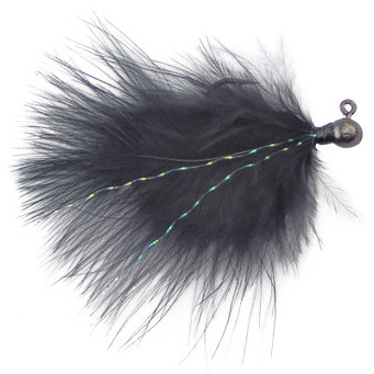 VooDoo Custom Tackle Marabou Jigs in Black Nickel-Black