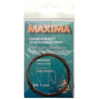 Maxima Knotless Tapered Leader in packaging