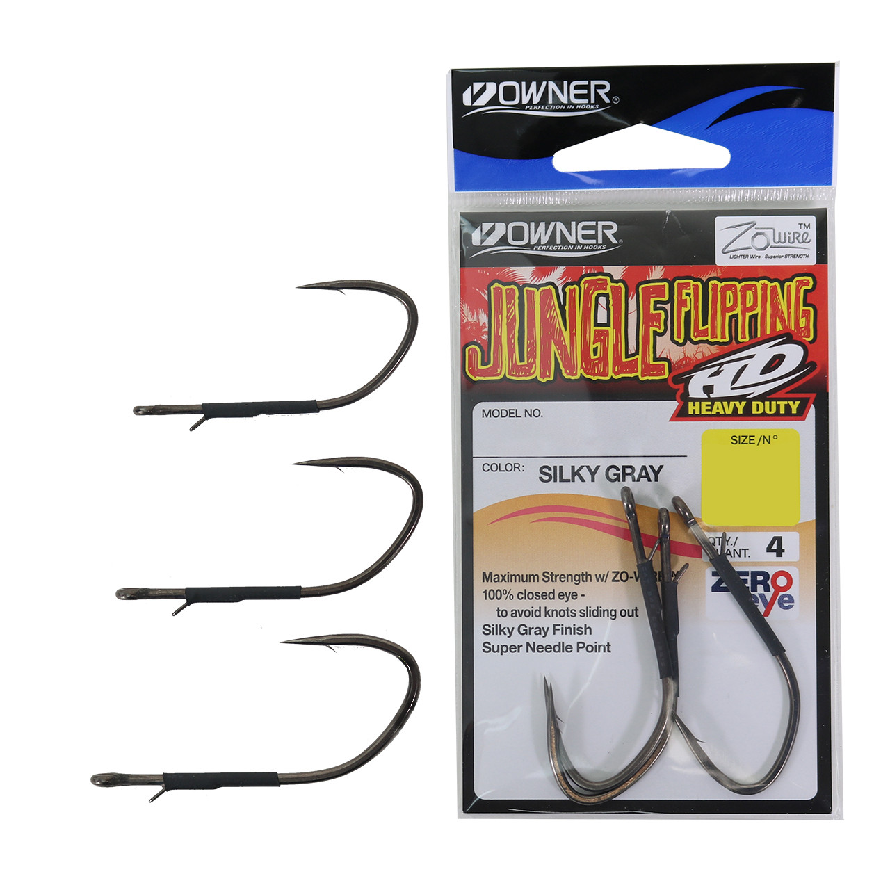 Owner Jungle Flipping HD Hooks All three sizes next to packaging