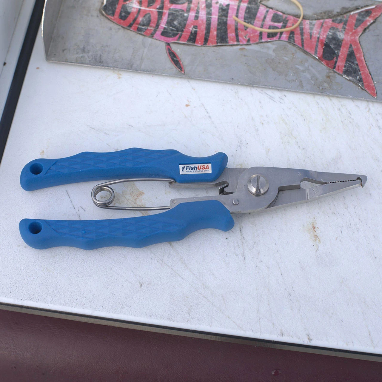 FishUSA Stainless Steel Split Ring Pliers on countertop