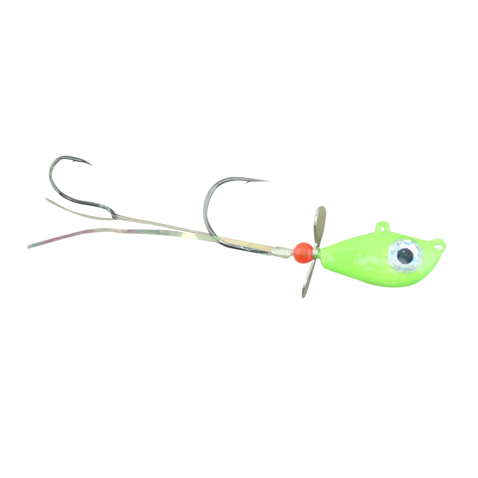 Mustad Addicted Walleye Death Spinner Jig color Limetreuse