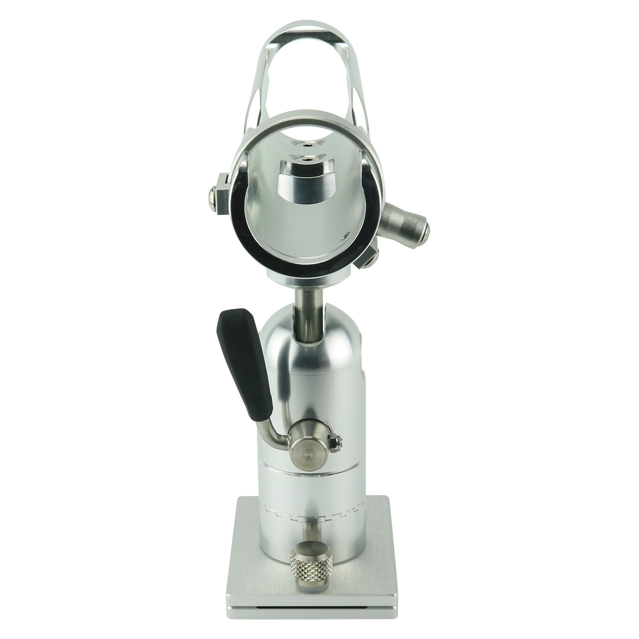Cisco Single Long Cradle Rod Holder on Thumbscrew Mount front forward facing view of rod holder with security ring down