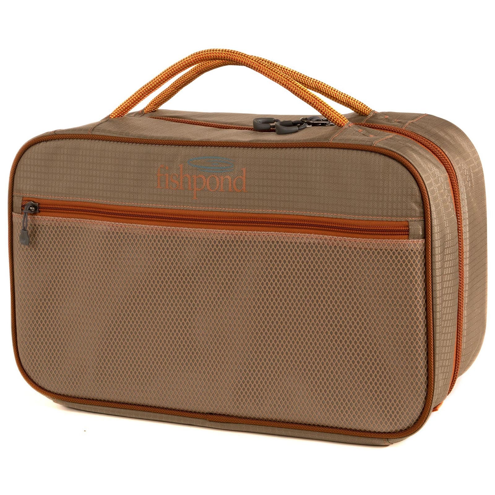 Fishpond Tailwater Fly Tying Kit zipped closed, showing side pocket