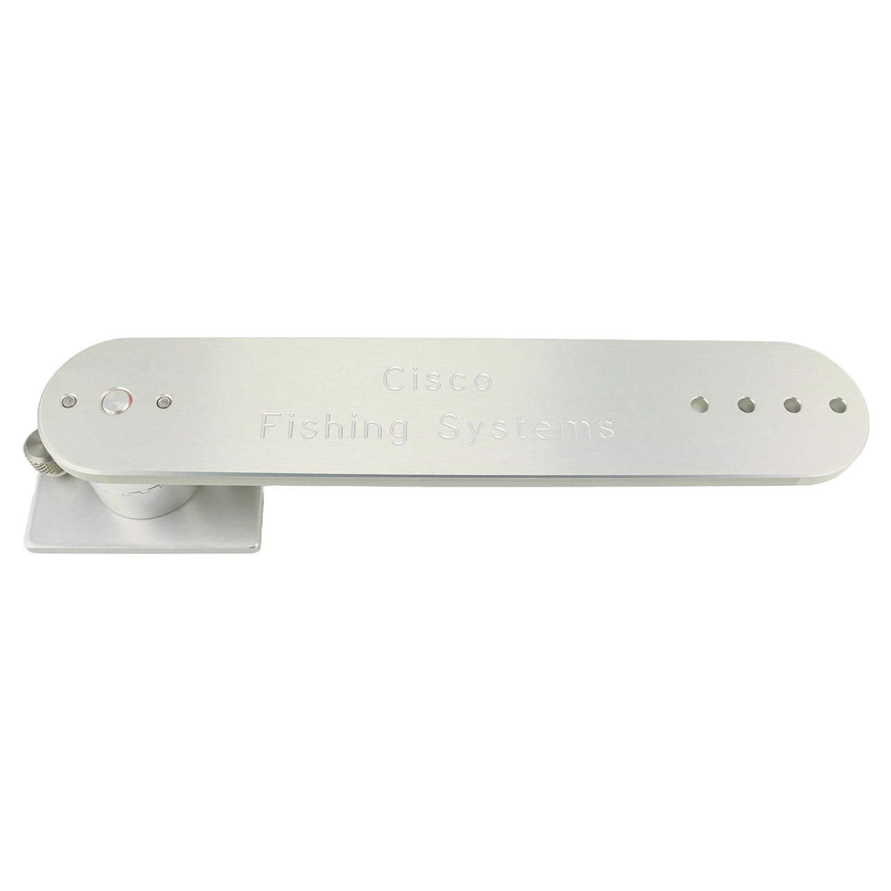 Cisco Handline Reel Mount on Track Mount top view showing pre-drilled holes and mount