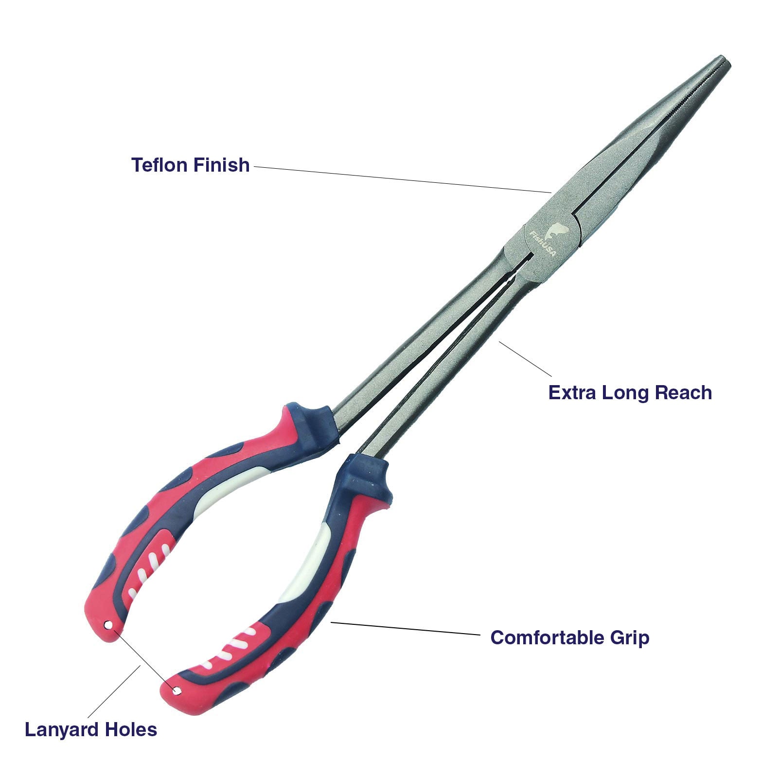 FishUSA Long Nose Fishing Pliers tool diagram