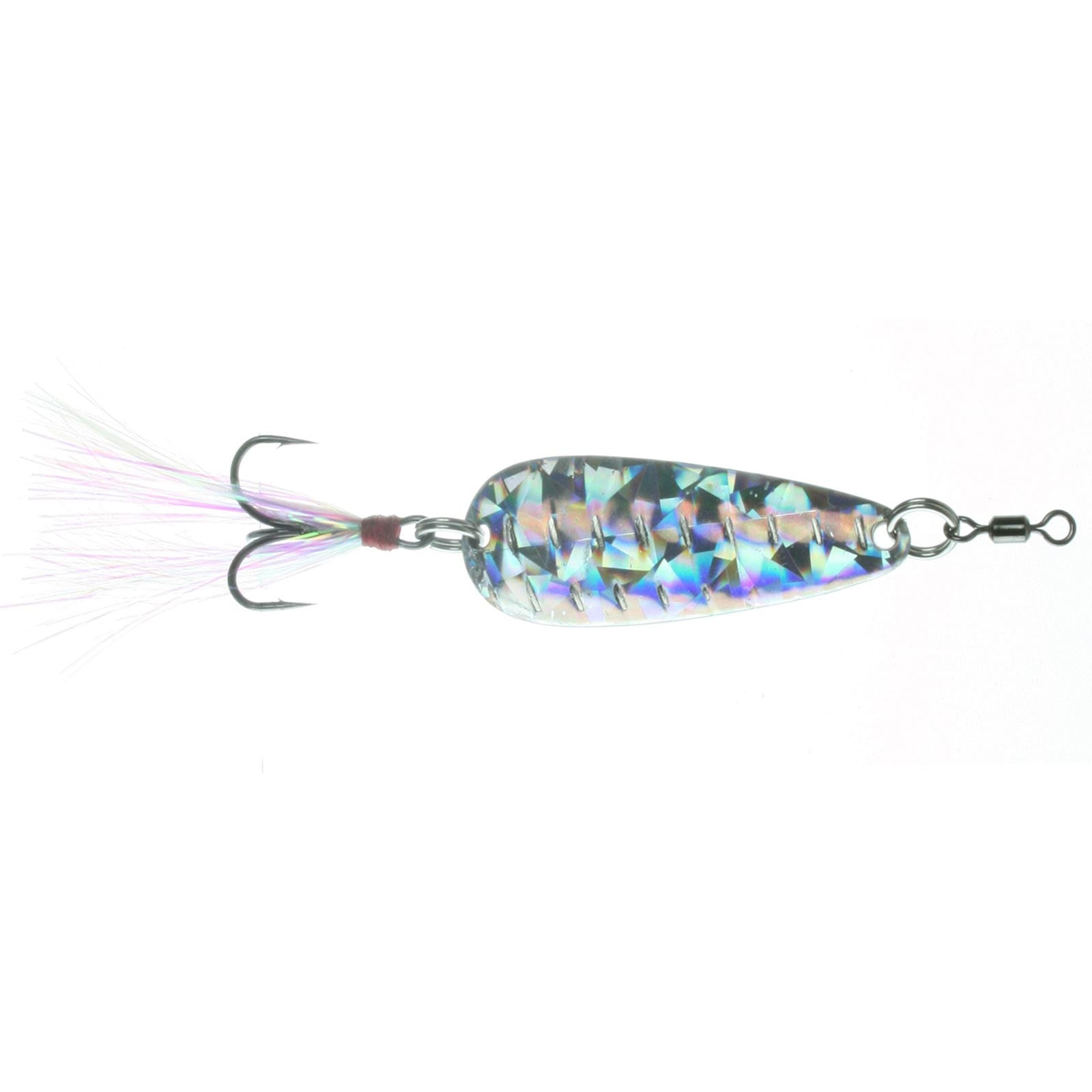 Nichols Lures Mojo Flutter Spoon color Shattered Glass Silver
