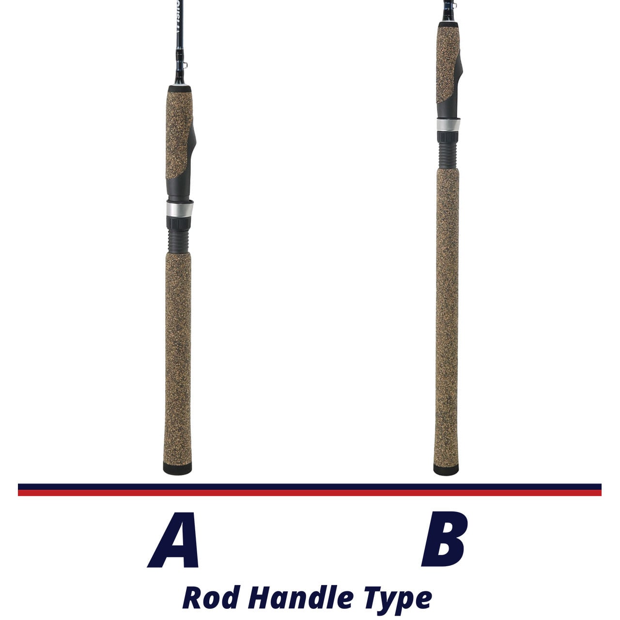FishUSA Flagship Ultralight Spinning Rods comparison between handles A and B