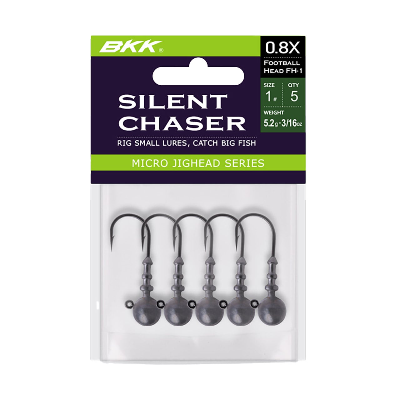 BKK Silent Chaser Football Head Jighead in BKK Packaging