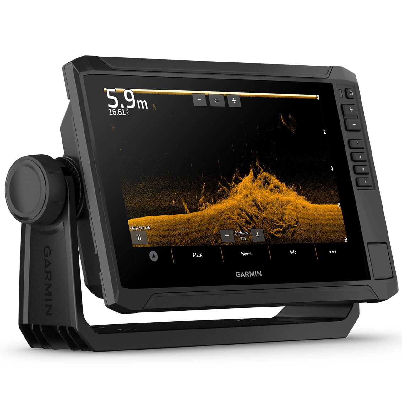Garmin ECHOMAP UHD2 95sv Canada+Alaska full screen ClearVü in orange color palette