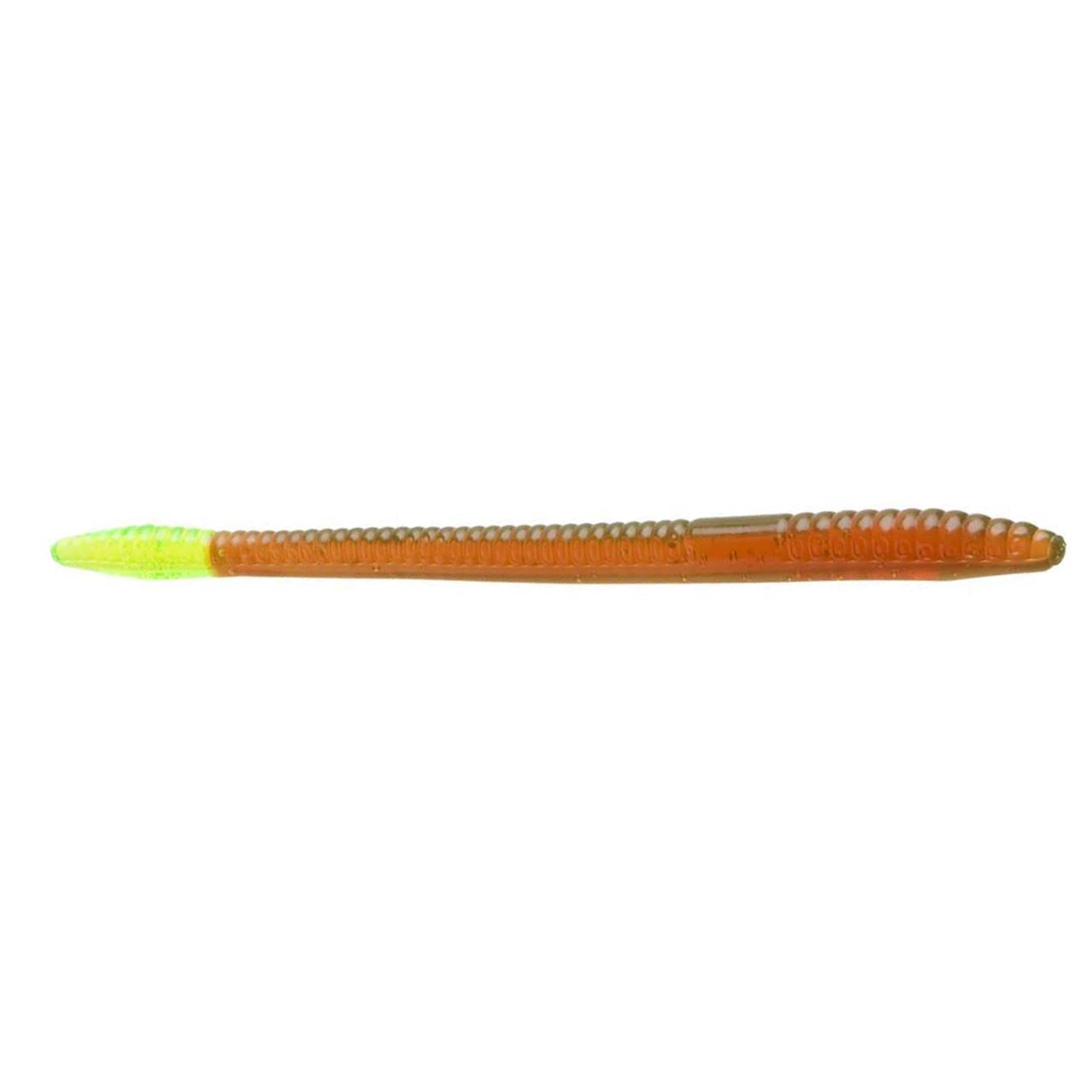 Zoom Finesse Worm color Motoroil Chartreuse