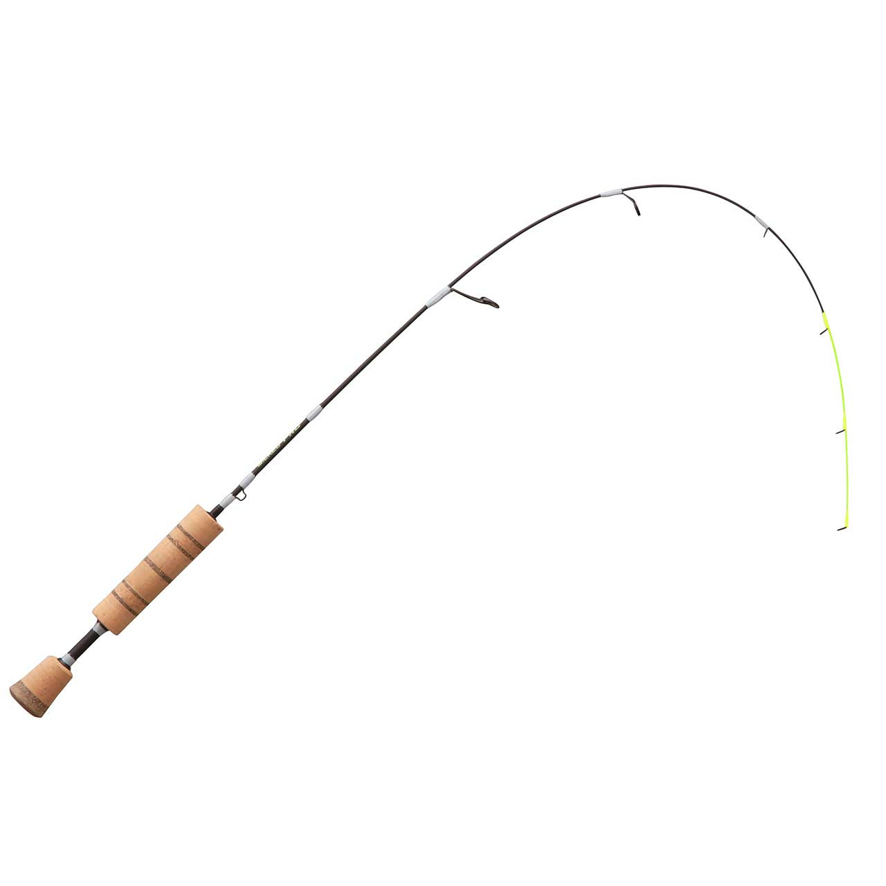 Bent rod 13 Fishing Wicked Pro Ice Rod Split Grip view of bent rod