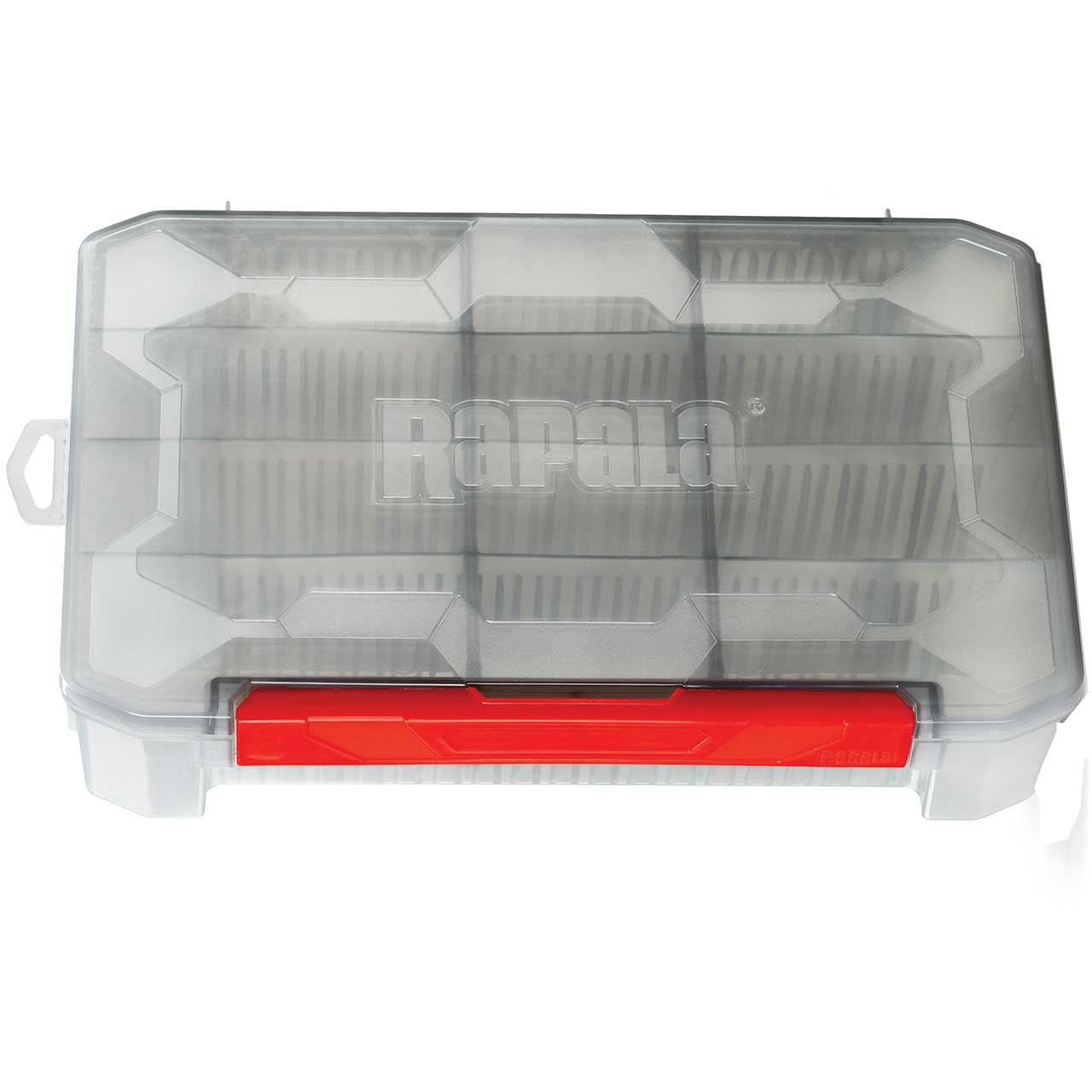 Rapala RapStack 3700 Deep Tackle Tray lid closed displays see-through hard plastic material