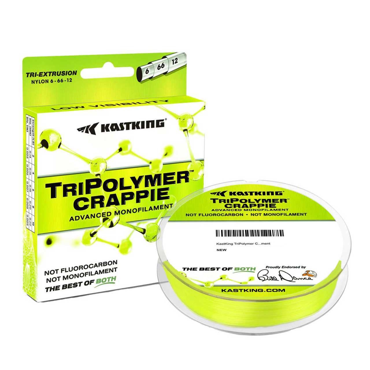 KastKing TriPolymer Crappie Monofilament color Sunrise with box