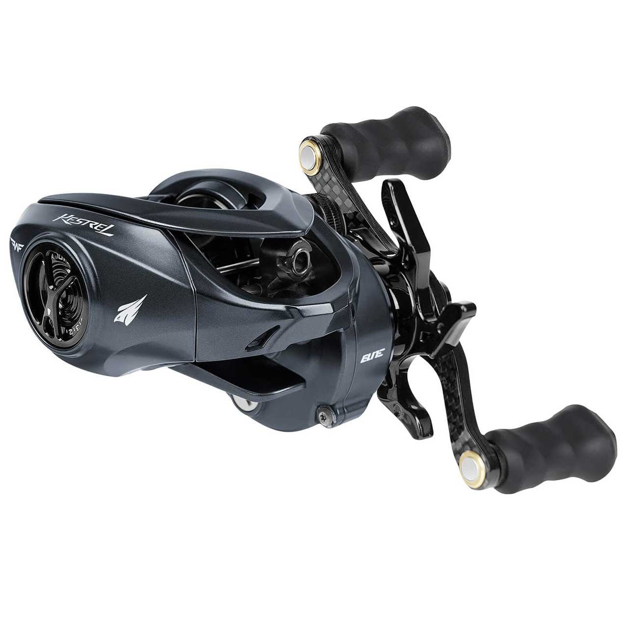 KastKing Kestrel Elite Finesse Baitcasting Reel Left Hand Retrieve 1/4 turn front and side