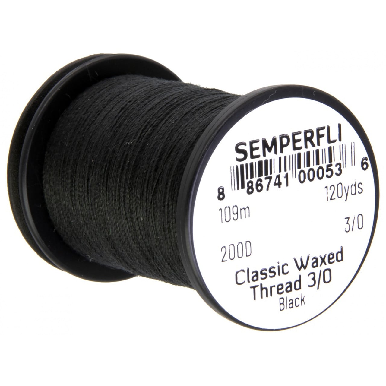 SemperFli Classic Waxed Thread 3/0 color Black