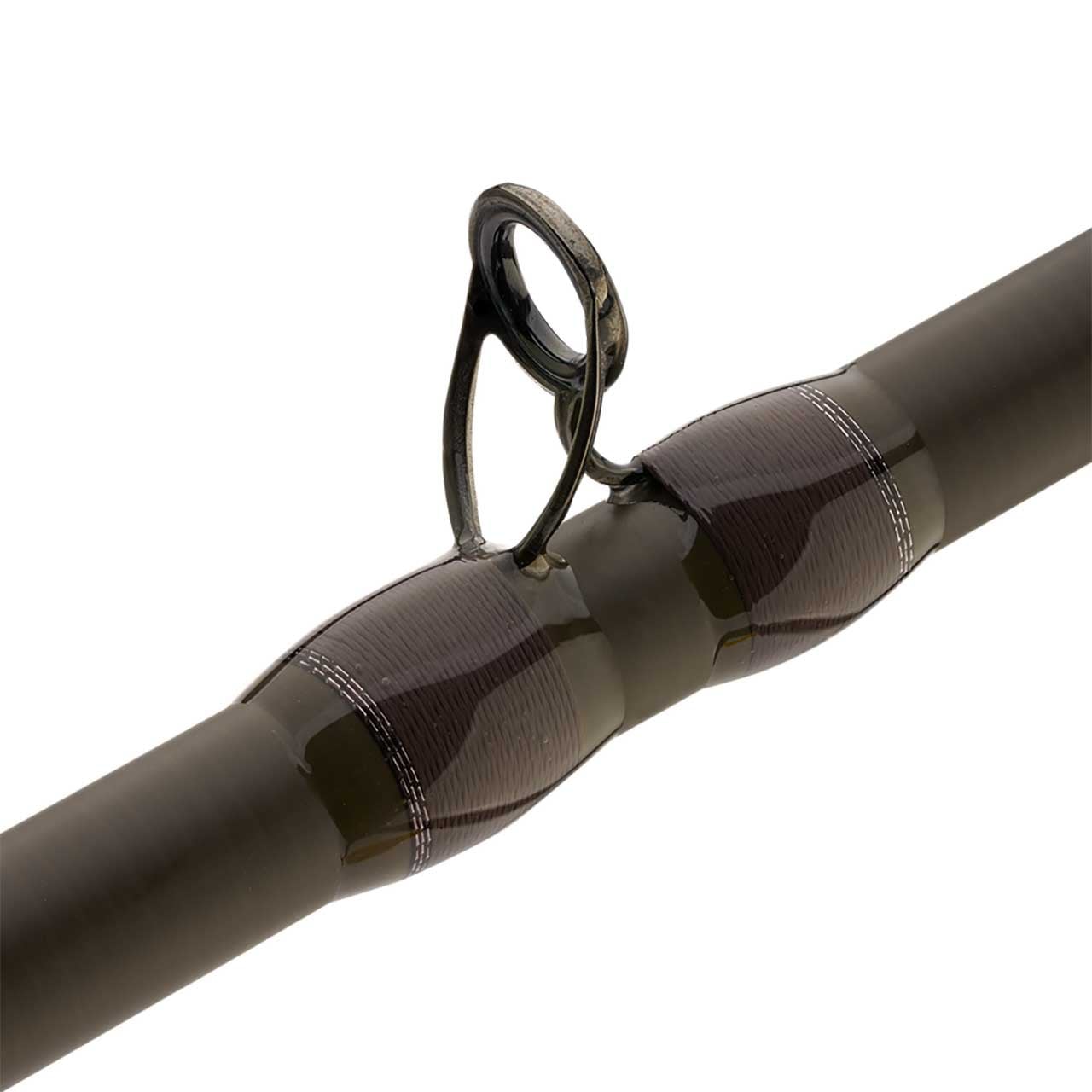 Fenwick HMG Walleye Casting Rod close up of titanium guide frame with thin zirconia insert
