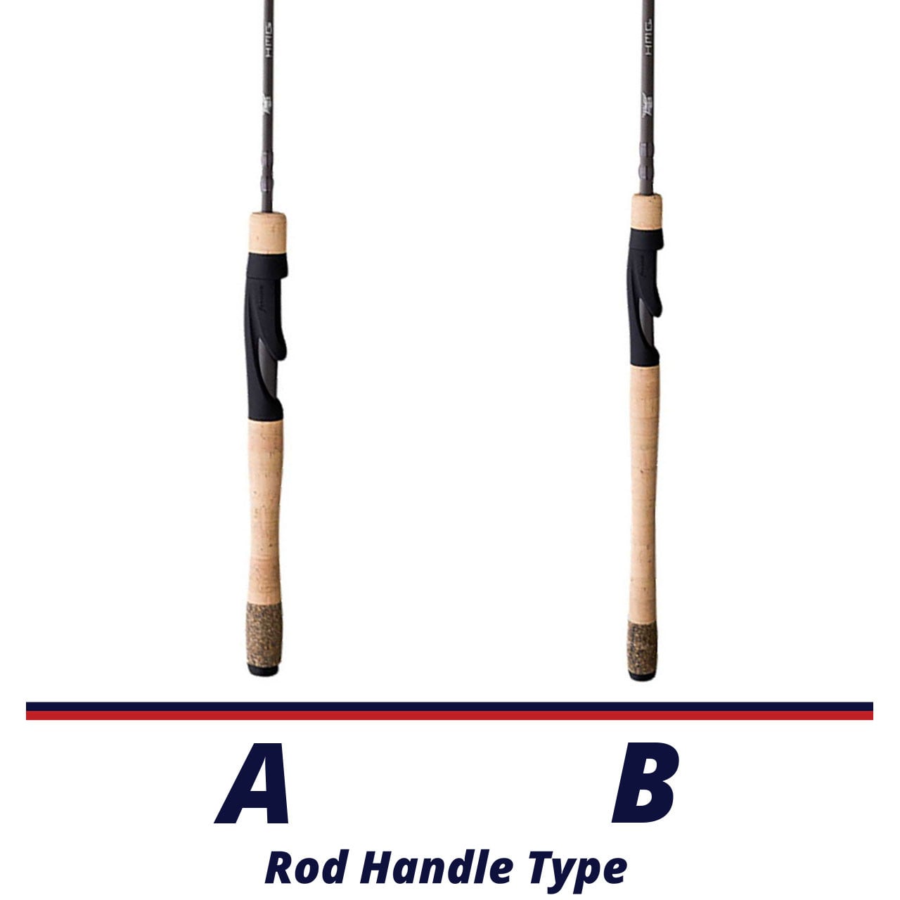 Fenwick HMG Trout & Panfish Spinning Rod handle comparison chart