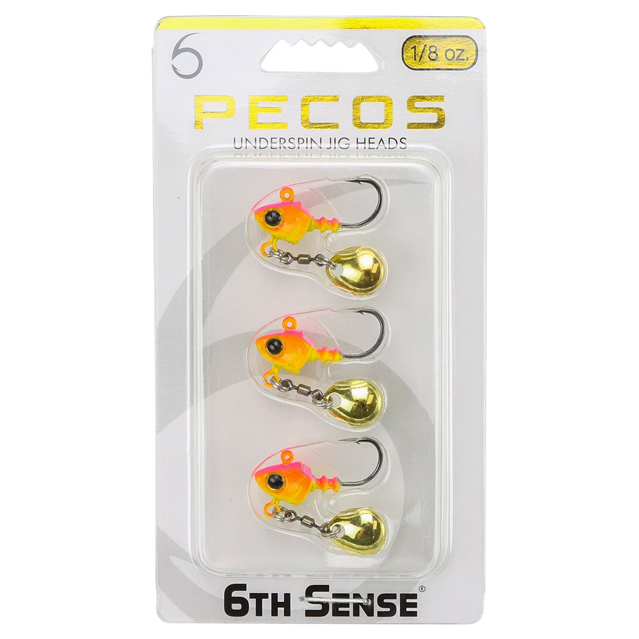 6th Sense Pecos Underspin Jig Head Pro Chicken color in 6th Sense Packaging