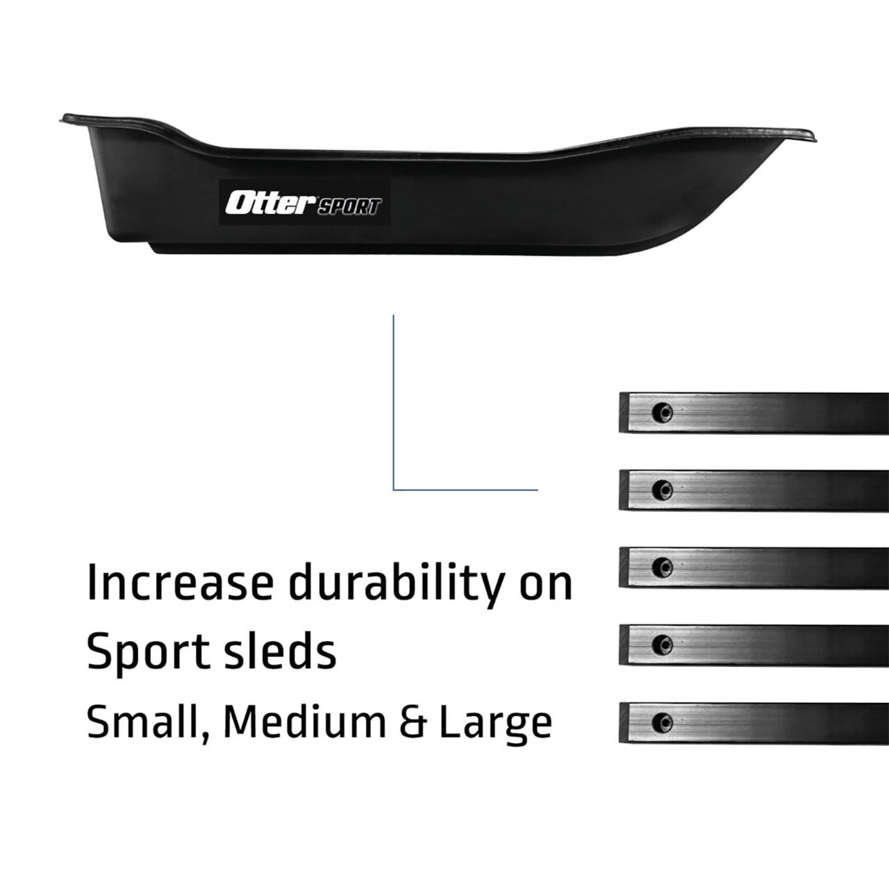 Otter Outdoors Sport Sled Hyfax Kit Large size includes (5) 54″ runners