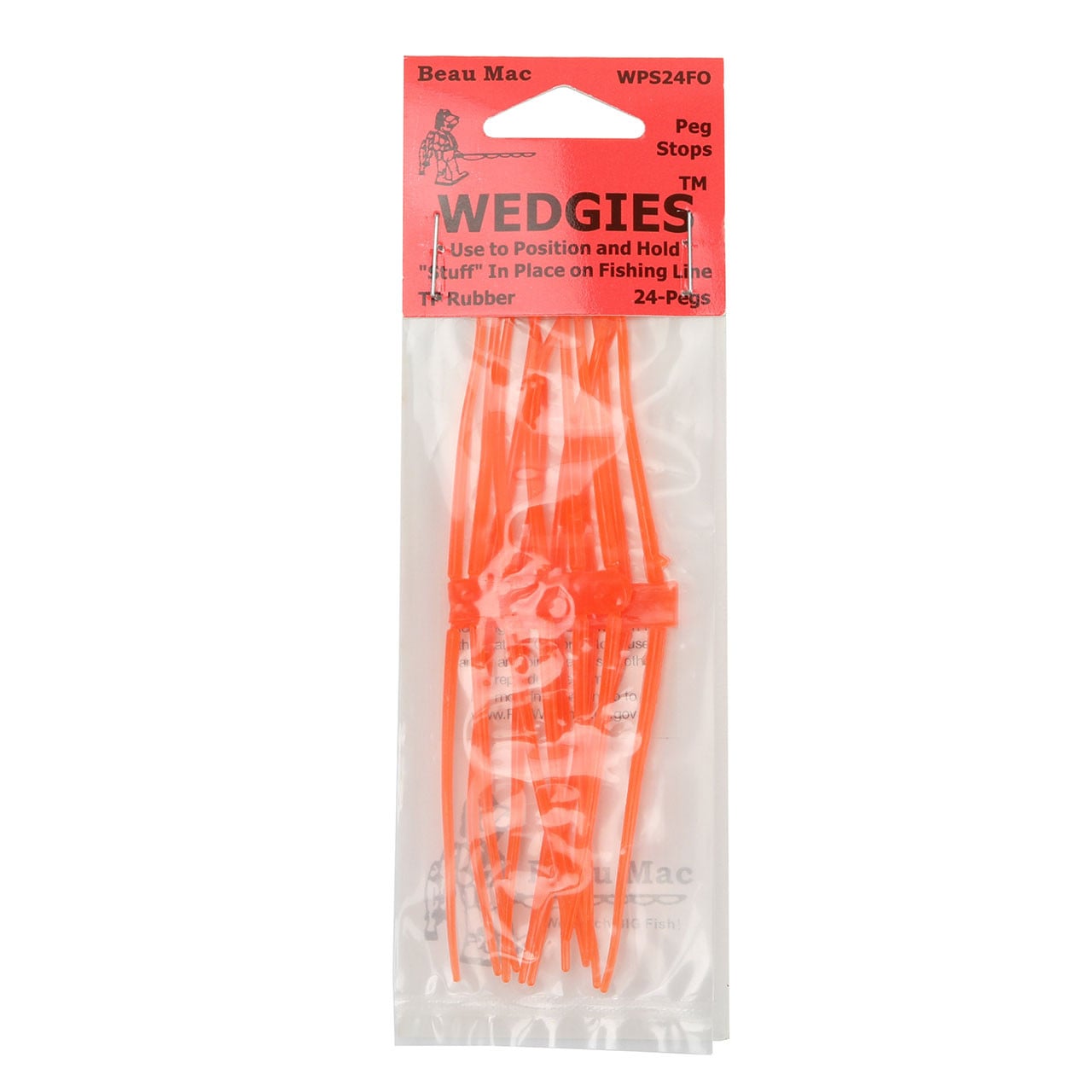 Beau Mac Wedgies TP Rubber Stops color Fluorescent Orange in package