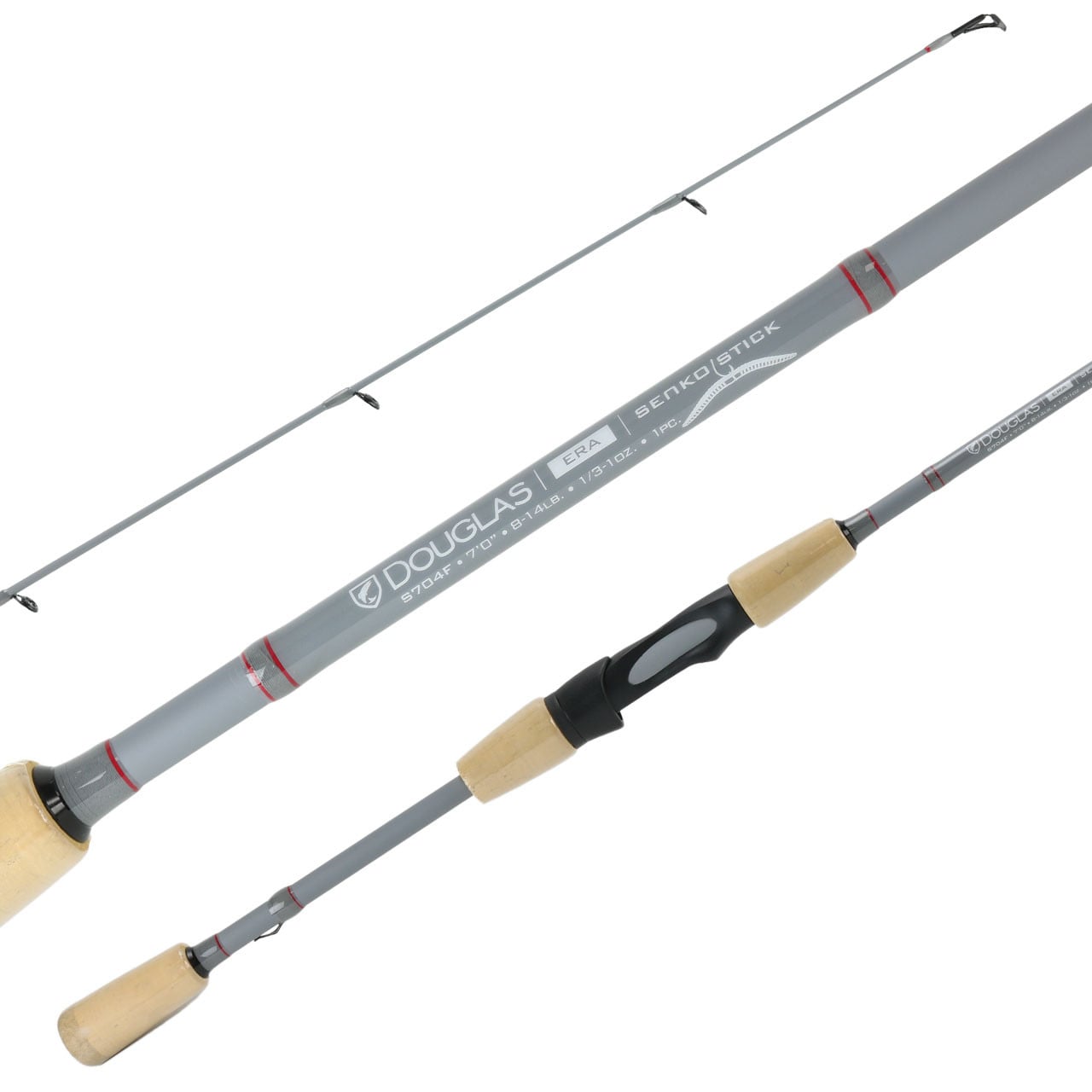 Douglas ERA Spinning Rod tri picture showing guides, blank and handle