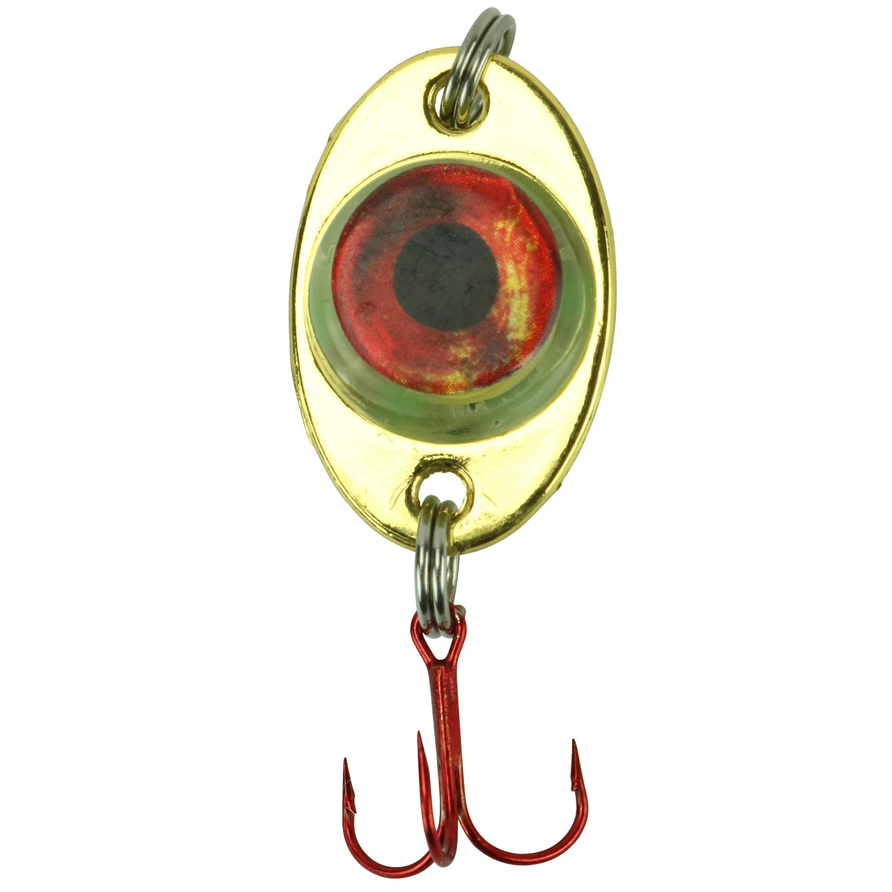 Fish Daddy Dirty Bomb Gold Spoon color Blinking Red weight 1/8 ounce
