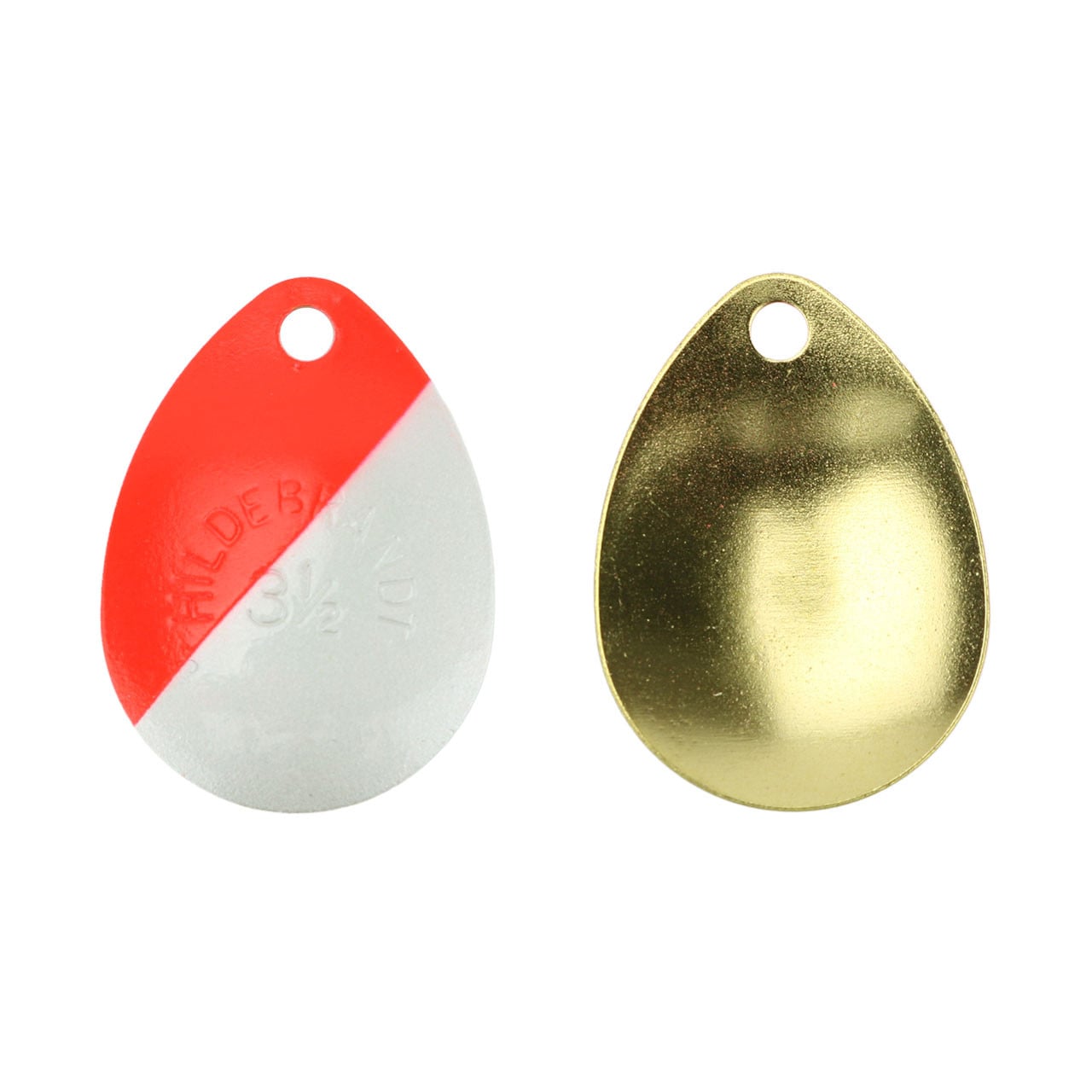 Yakima Bait Hildebrandt Blades color Red White front and gold finish back