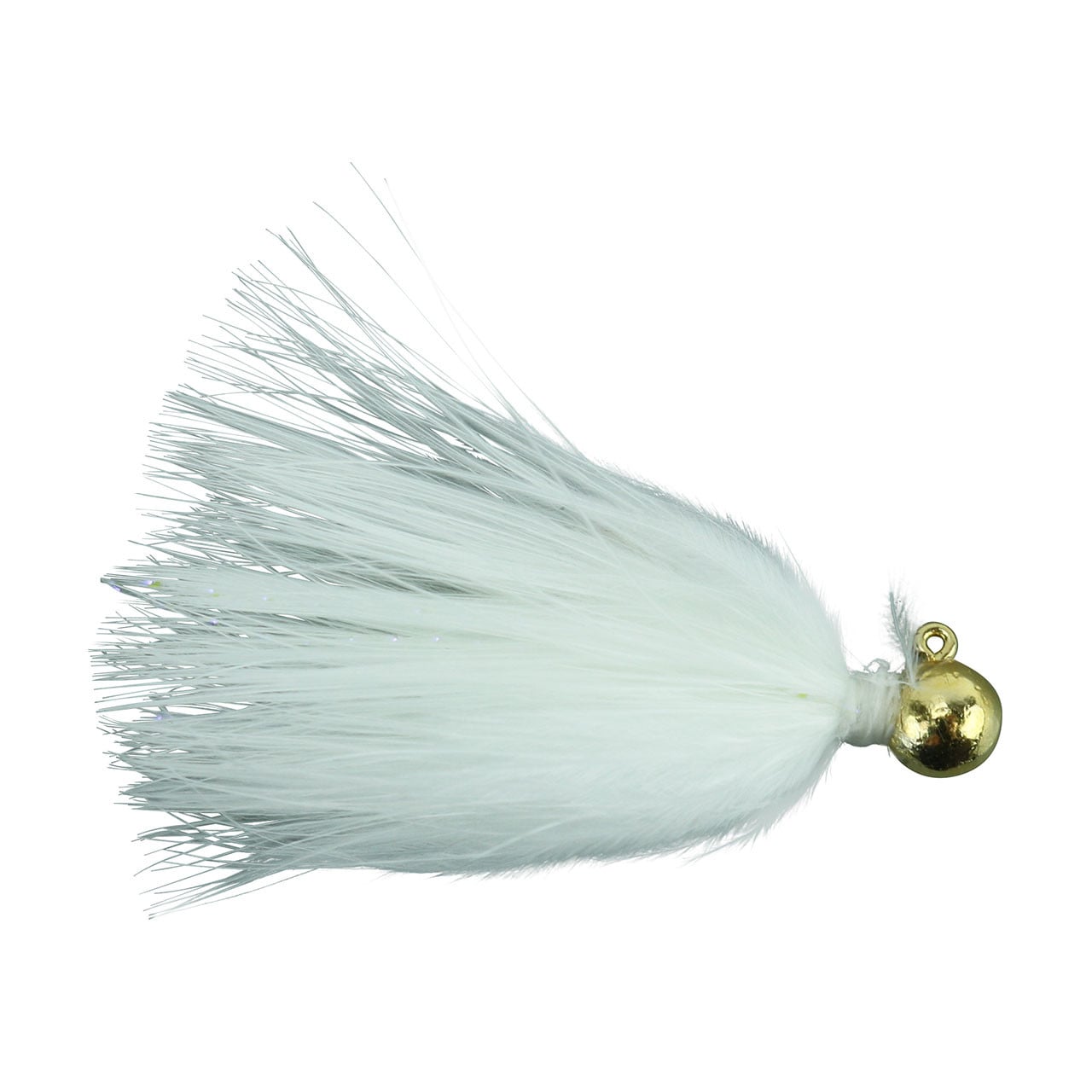 Hawken Sy's Micro Marabou Jig color Gold Plate Head White