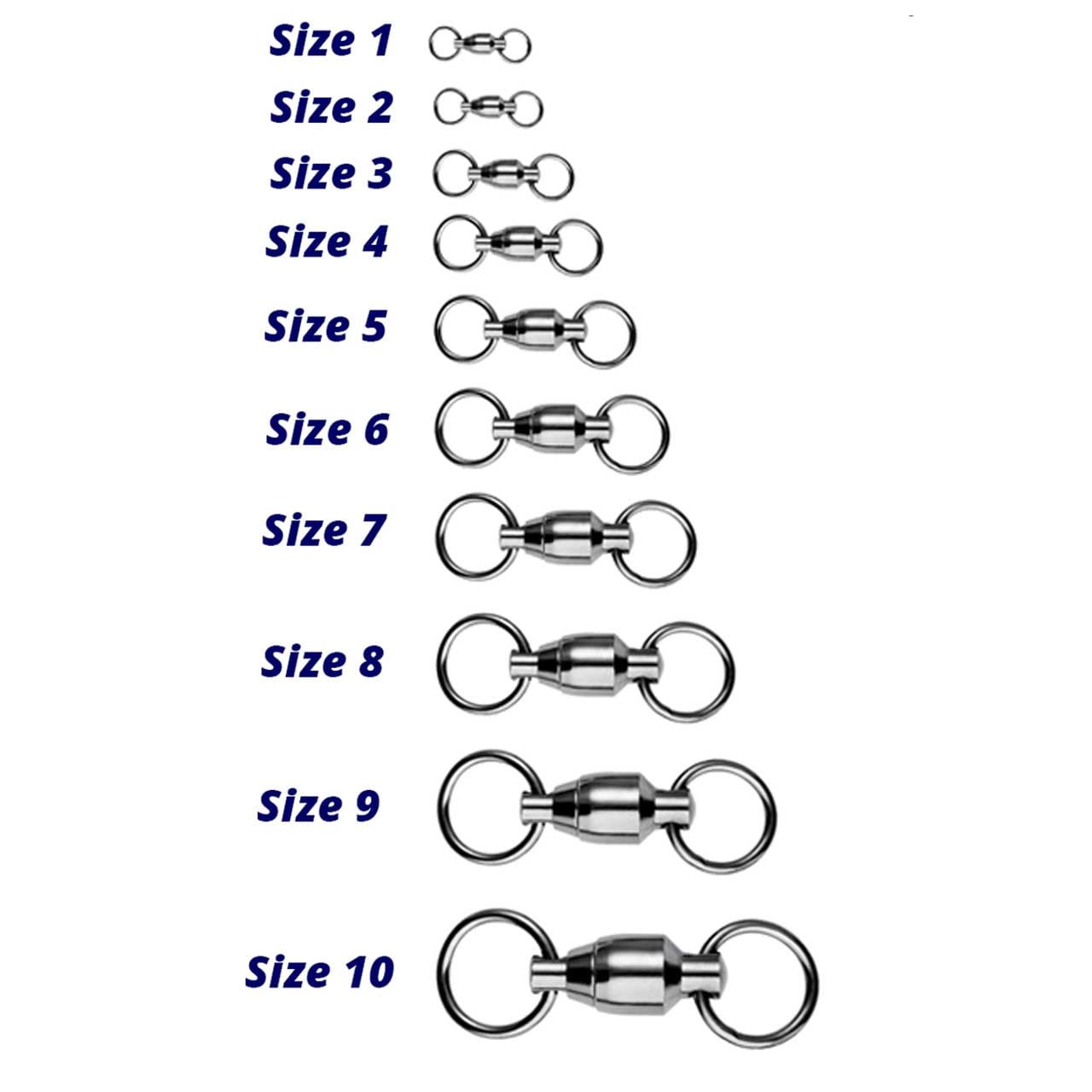SPRO Dura Slick Ball Bearing Swivel size comparisons