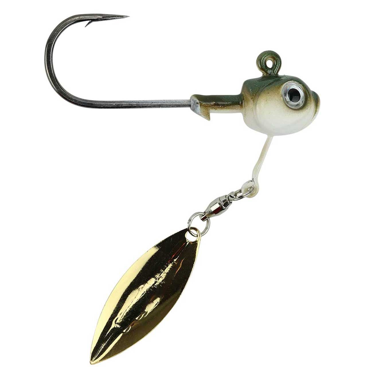 Dirty Jigs Tactical Bassin Underspin color Tennessee Shad with 24k Gold willow blade