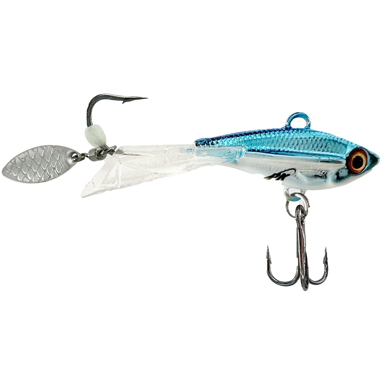 PK Ridge Glider Glide Bait size 5/16 oz. color Blue Chrome Glow