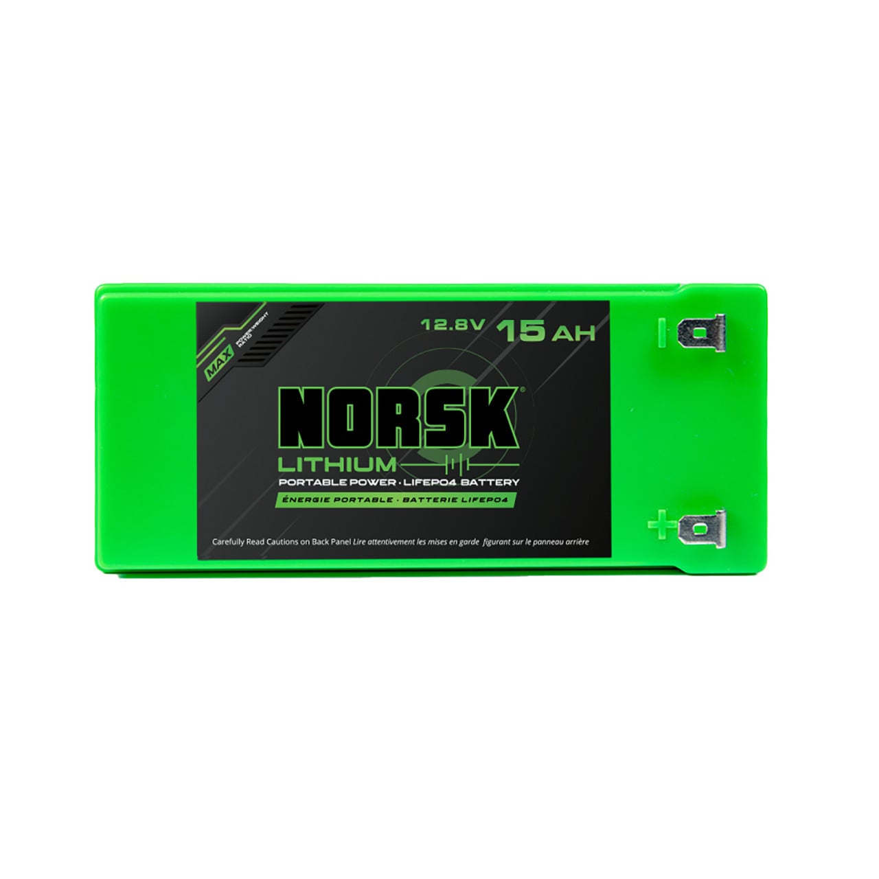 Norsk 12.8V 15AH LiFePO4 Battery with Charger top of battery