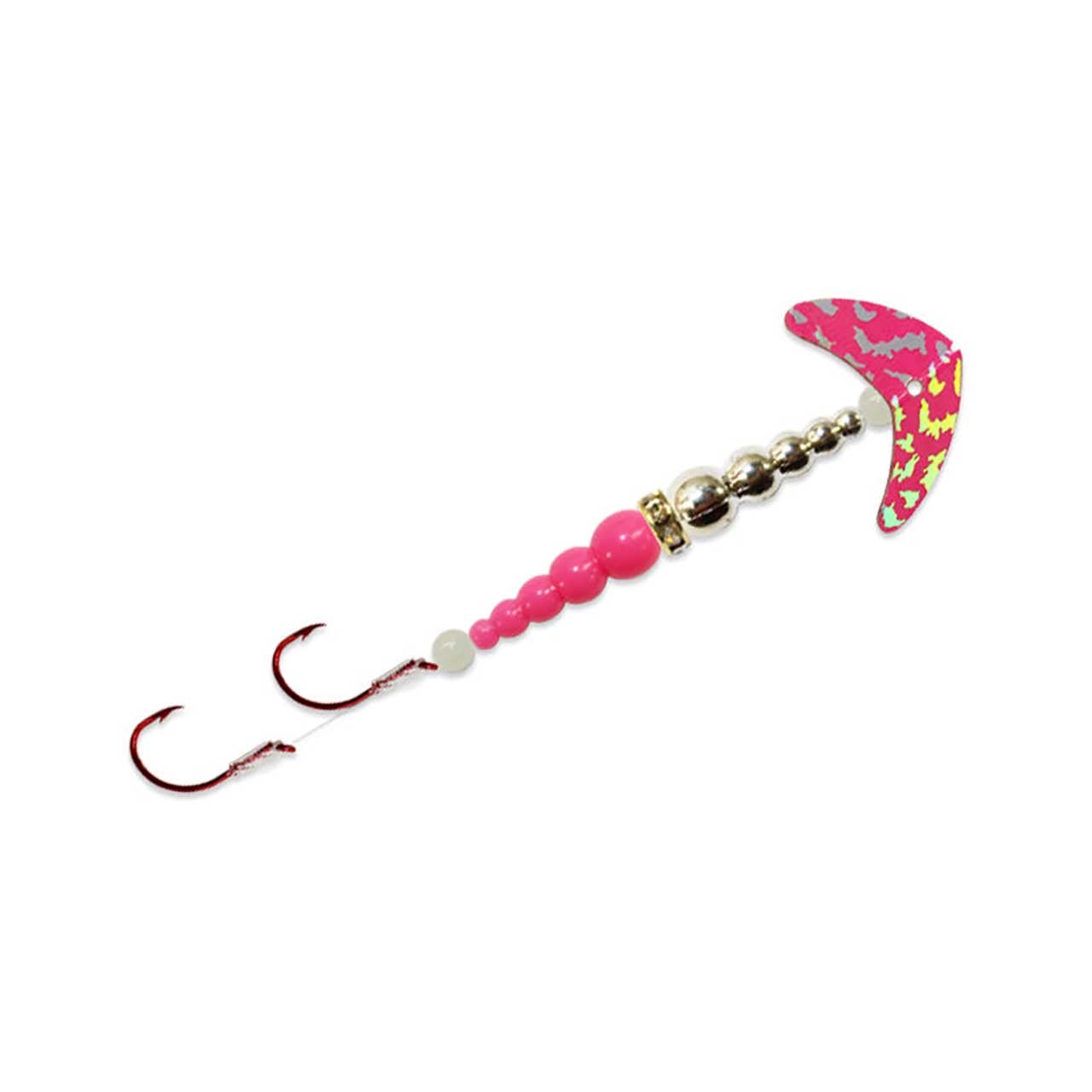 Mack's Double Whammy Kokanee Pro color Hot Pink Silver with Tiger Chrome and Hot Pink