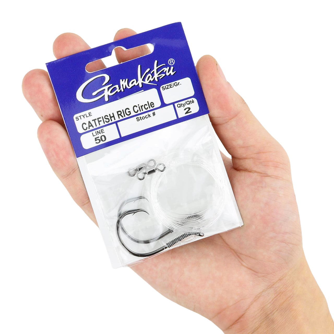 Gamakatsu Catfish Rig with Circle Hook package in hand for product visual