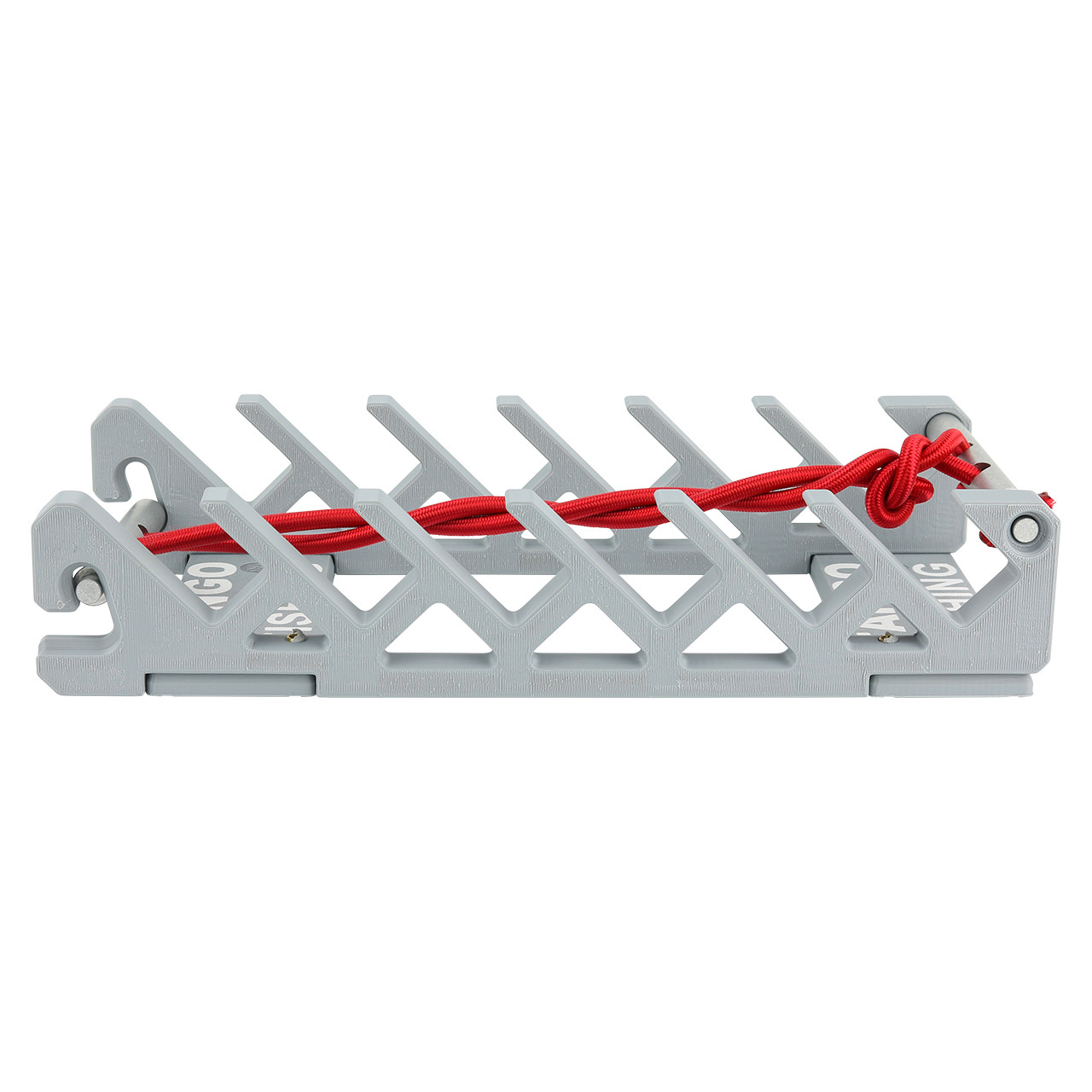 Amish Outfitters In-Line Planer Board Racks color Silver side of rack showing 6 in-line planer board holders