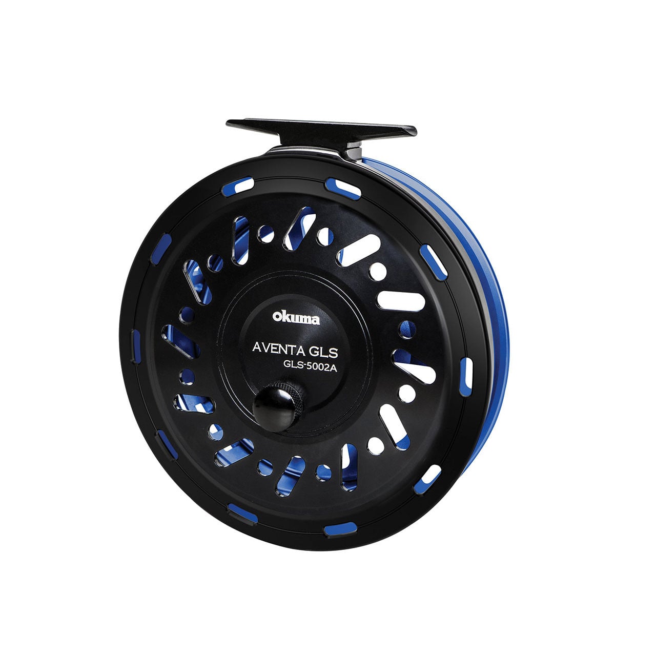 Okuma Aventa GLS Centerpin Float Reel front color Blue